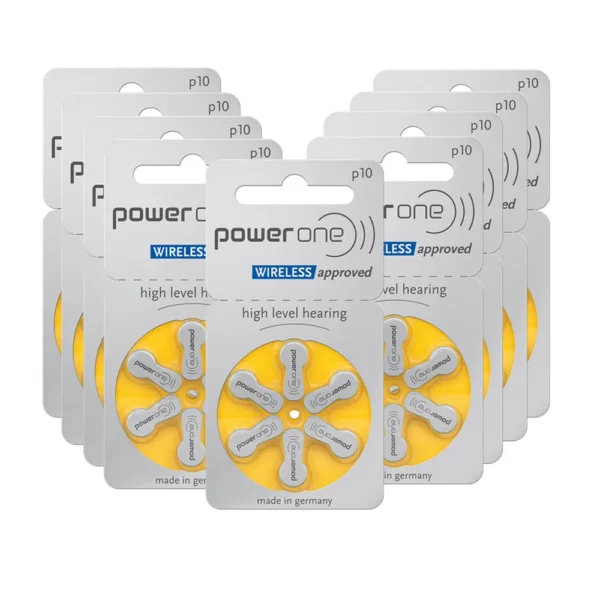 60 PCS Power One Zinc Air Hearing Aid Batteries for ITC CIC 10 P10 10A Hearing Aid Battery
