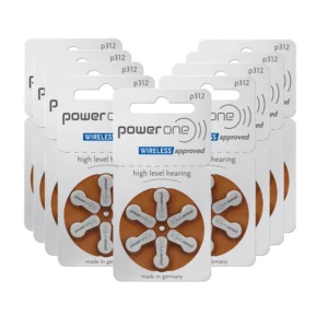 60 PCS Power One Zinc Air Hearing Aid Batteries for ITC CIC 312 312A A312 PR41 Hearing Aid Battery
