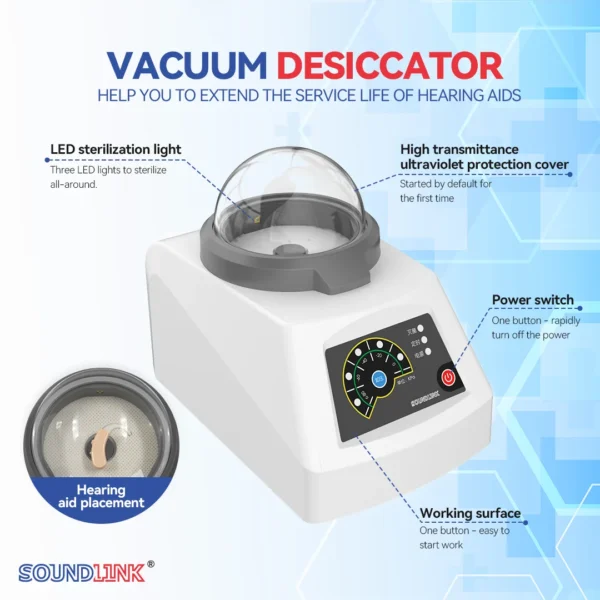 Soundlink Hearing Aid UV Dryer LED Vacuum Desiccator EW01-M - Image 6