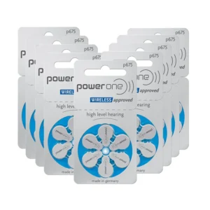 60 PCS Power One Zinc Air Hearing Aid Batteries 675 P675 A675 for BTE Hearing Aids