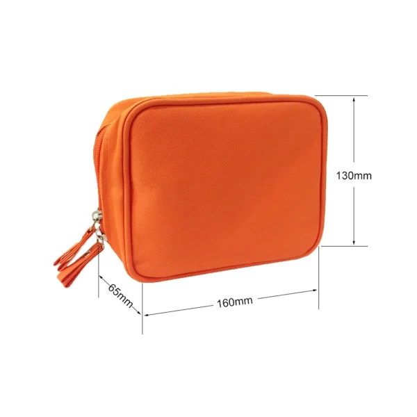 Canvas Bag Two Colors Multifunction Hearing Aids Accessories Storage Bag(Orange/Grey) - Image 3