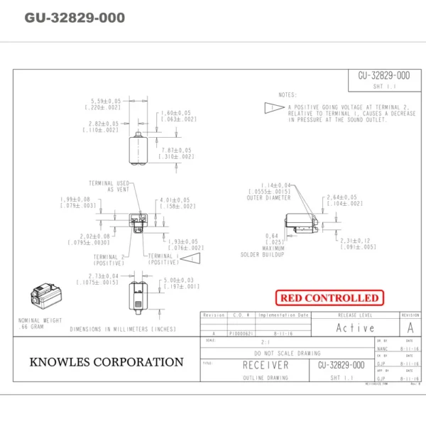 2pcs Knowles GU-32829 Dual Balanced Armature Driver Speaker Receiver DIY IEM Iron Unit - Image 2