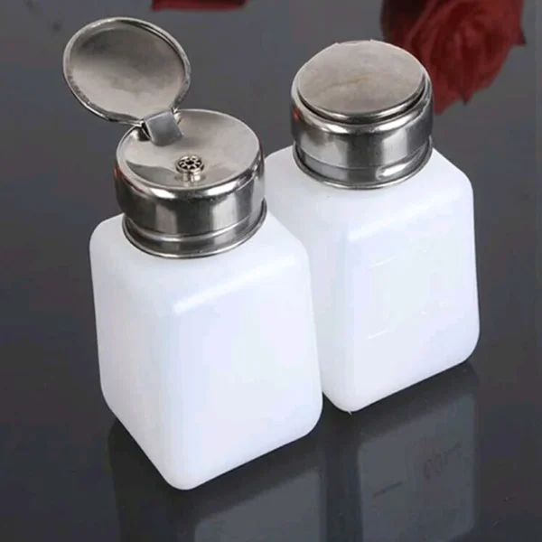 200ML Liquid Alcohol Storagte Bottle Press Nail Polish Remover Dispenser Pumping Bottle - Image 2