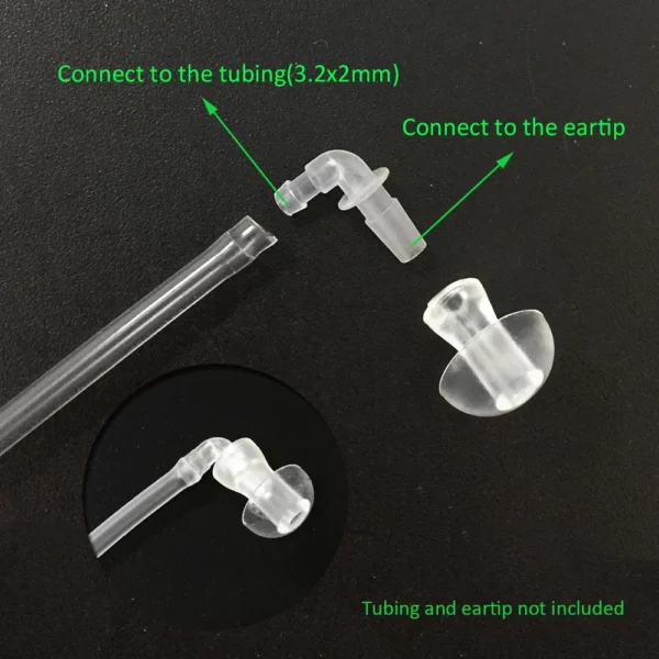 100pcs Connector Elbow for BTE Hearing Aid Earplug Connecting with Tube - Image 2