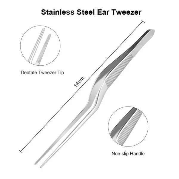 Soundlink Ear Impression Taking Tool Stainless Steel Tweezers Bending Bayonet Shape Earwax Remover - Image 3