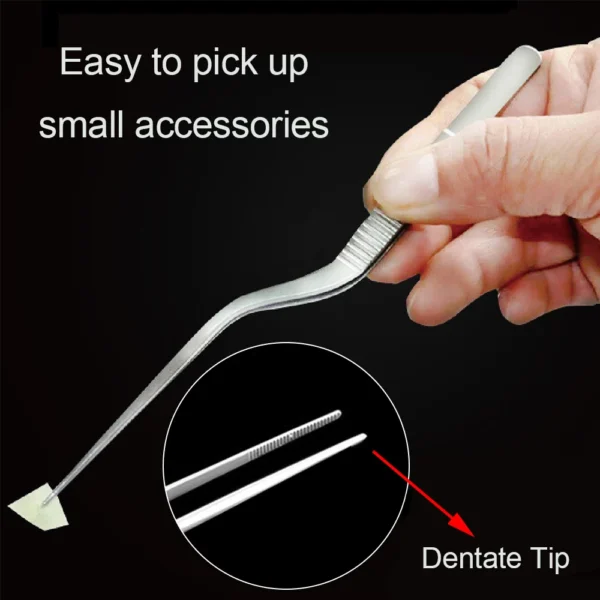 Soundlink Ear Impression Taking Tool Stainless Steel Tweezers Bending Bayonet Shape Earwax Remover - Image 6