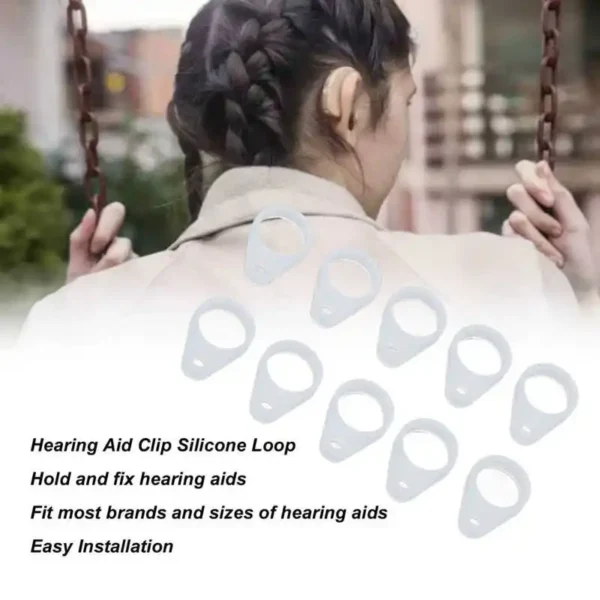 20pcs Hearing Aid Anti Lost Silicone Loops BTE Hearing Aid Clip Adaptor Replacement Accessories - Image 3