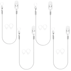 Set of 4 Monaural Anti-Lost Lanyard Hearing Aid Clips, BTE Clip String with 12 Pcs Silicone Loops& Storage Case