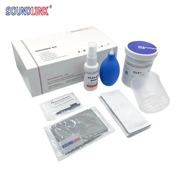 Soundlink Hearing Aid Cleaning Kit Brush Air Blower Cleaning Spray Earmold Cleaning Tablet Cloth ( Pack of 6 )