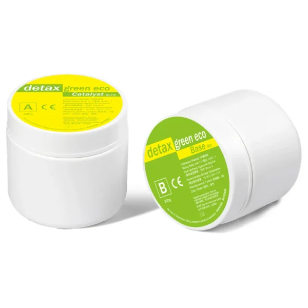 Detax Green Eco Impression Putty Silicone Material Base + Catalyst 2x800g - Image 2