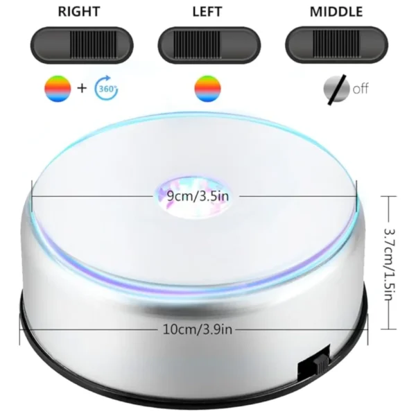 Multi Color LED Light Crystal Rotating Display Base Merchandise Display Stand for Hearing Aids IEM Earphones Display - Image 2