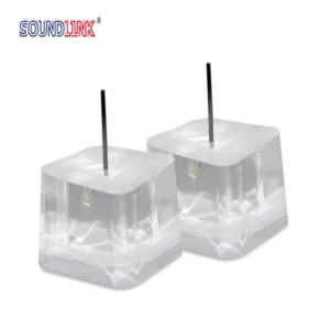 One Pair Clear Crystal Display Base for Hearing Aid Demonstration