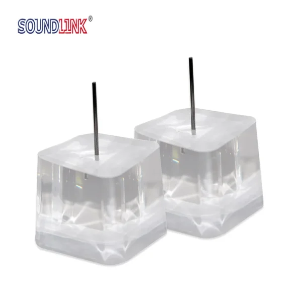 One Pair Clear Crystal Display Base for Hearing Aid Demonstration