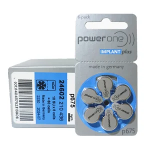 60 PCS Power One Cochlear Implant Battery Zinc Air Batteries