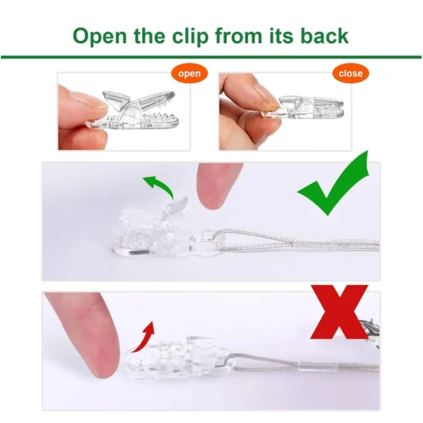 Set of 4 Binaural Hearing Aid Clips, Adjustable Hearing Aid Holder String Anti-Lost BTE Clip with Storage Case - Image 3