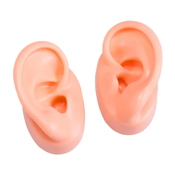 1 pair Silicone Ear Model Soft Adult Simulation Ears for Hearing Aid Shop Jewelry Display (1 left ear + 1 right ear) - Image 3