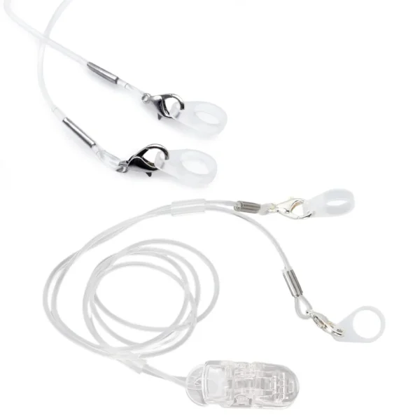 Hearing Aid Clips Transparent Adjustable Hearing Aid Anti-Lost Lanyard BTE Clip String with Silicone Loops, Hearing Protection