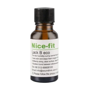 Nice-fit Lack B eco Silicone Lacquer Lack Moisture Curing Coating for Varnishing Silicone Earmolds 20ml