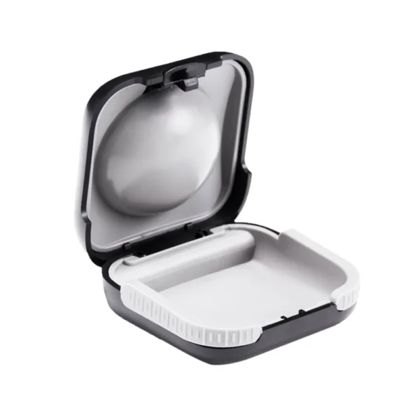 Hearing Aid Case Hard - Portable Compact Sturdy Storage Box Holder Organizer for Hearing Aids Protective 2.6 x 2.6 x 1 inch
