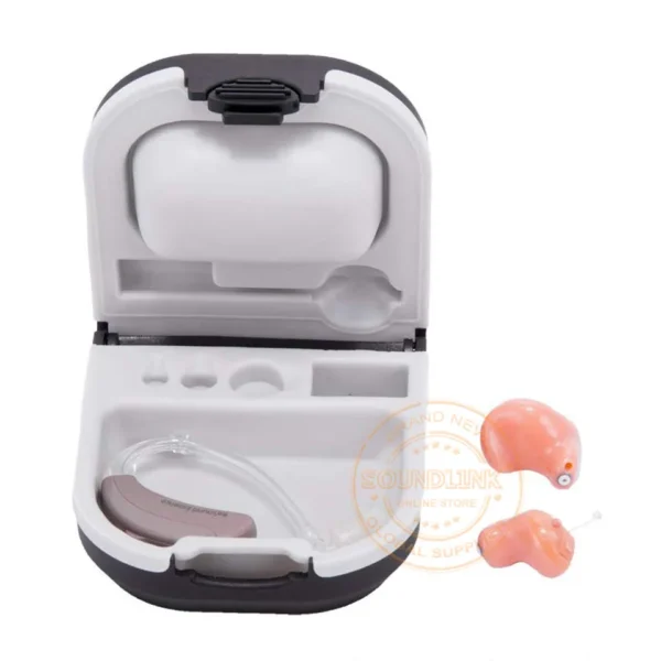 Hearing Aid Case ABS Storage Box with Battery Holder and Cleaning Brush Slot - Image 5