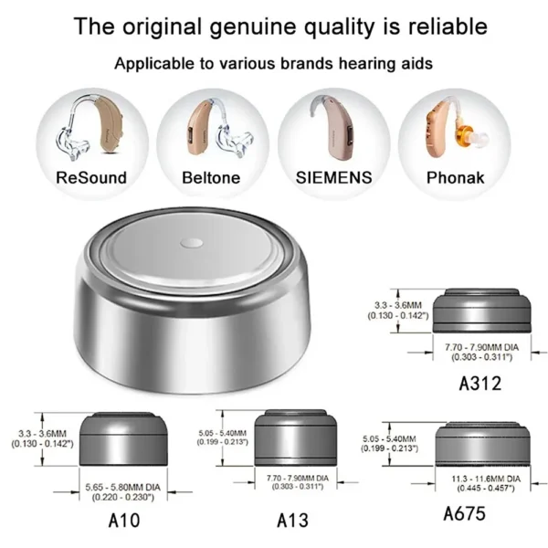 60 PCS Power One Zinc Air Hearing Aid Batteries for ITC CIC 312 312A A312 PR41 Hearing Aid Battery - Image 3