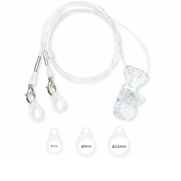 Hearing Aid Clips Transparent Adjustable Hearing Aid Anti-Lost Lanyard BTE Clip String with Silicone Loops, Hearing Protection - Image 2