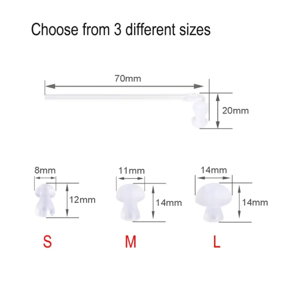 Hearing Aid Accessories Ear plug Ear Tip Ear Dome with Sound Tube 1 Tube 3 Domes (L M S) for Resound Signia Phonak Rexton - Image 2